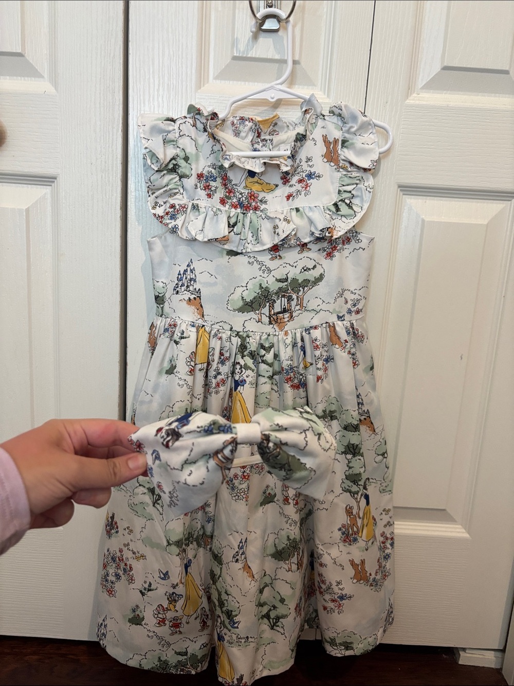 Janie and Jack snow white dress with matching headband 6t